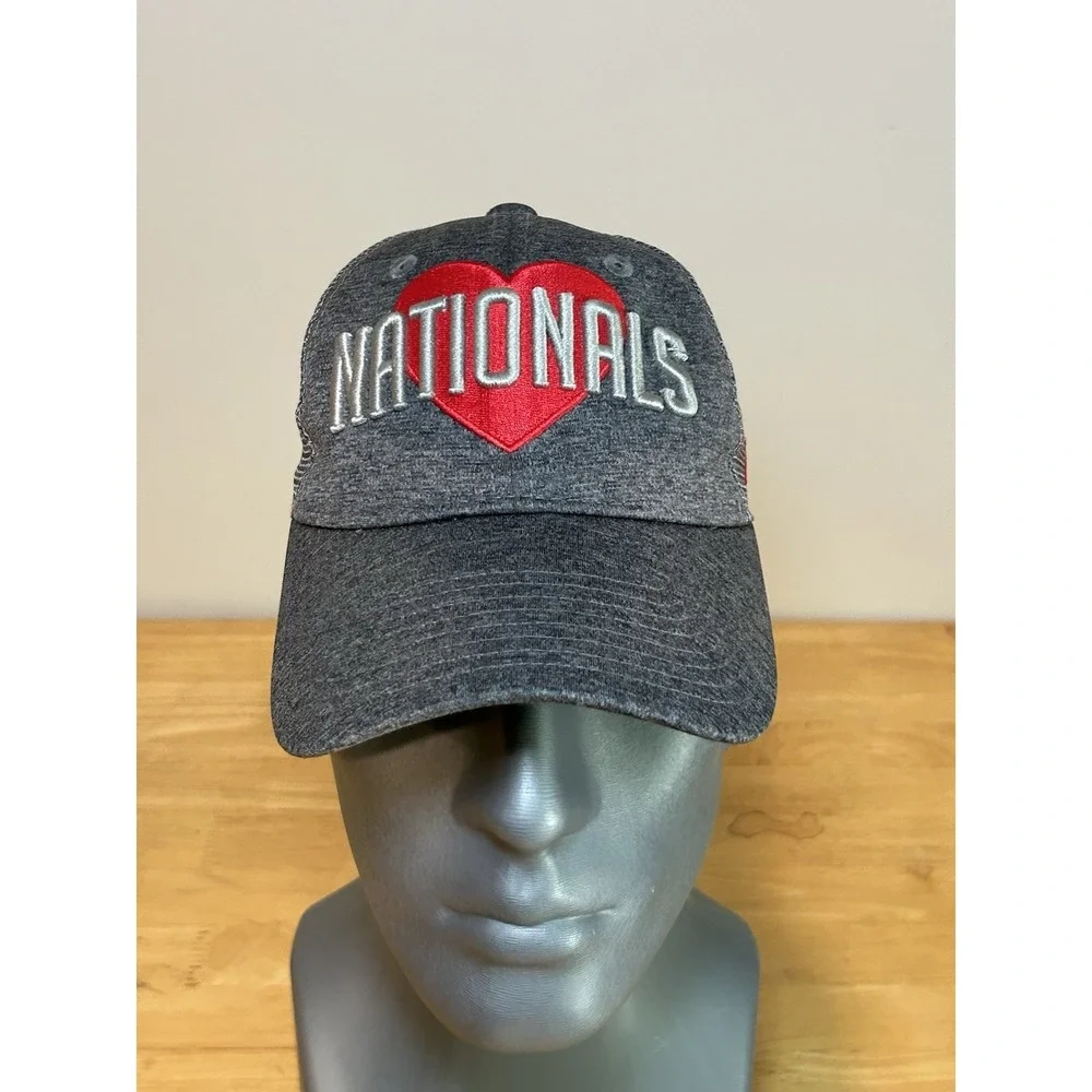 Women's Washington‎ Nationals New Era Graphite Snapped Love 9TWENTY Adjustable